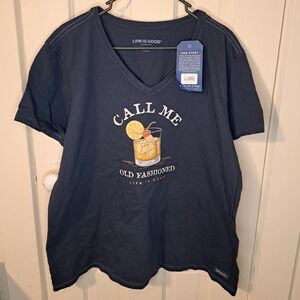 Life is good old fashion drink tshirt women‎ 2x